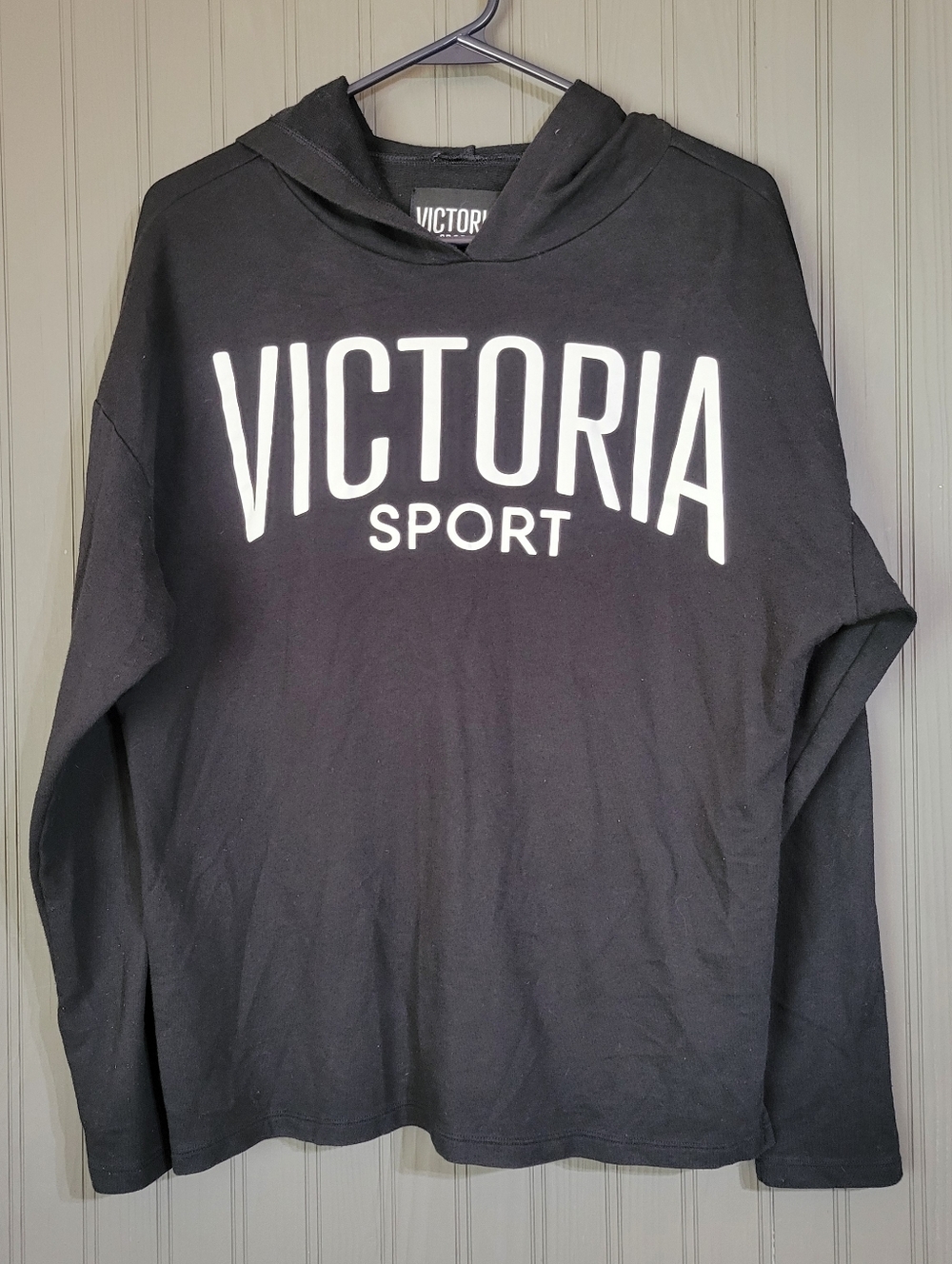 Victoria's Secret Sport Long Sleeve Hooded Pullover Sweatshirt Black Women's MD